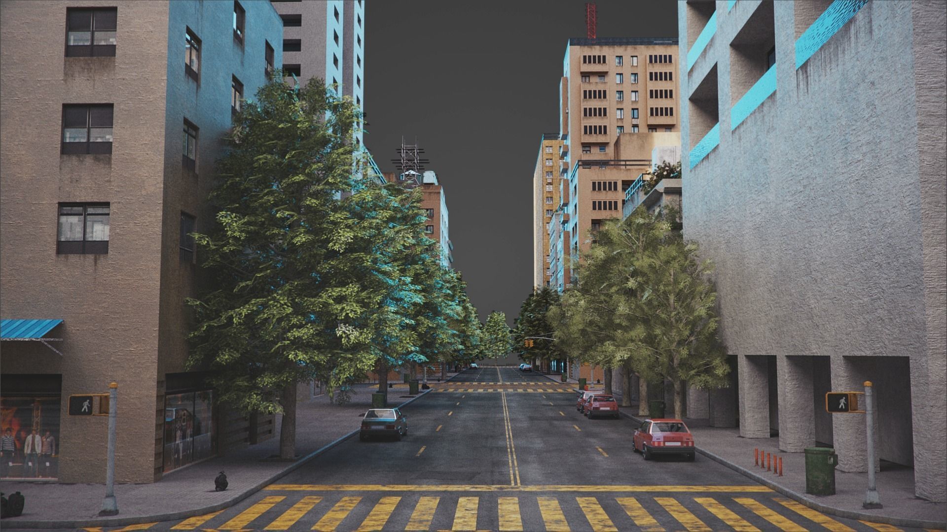 Realistic City S2 MAYA Low-poly 3D model_25