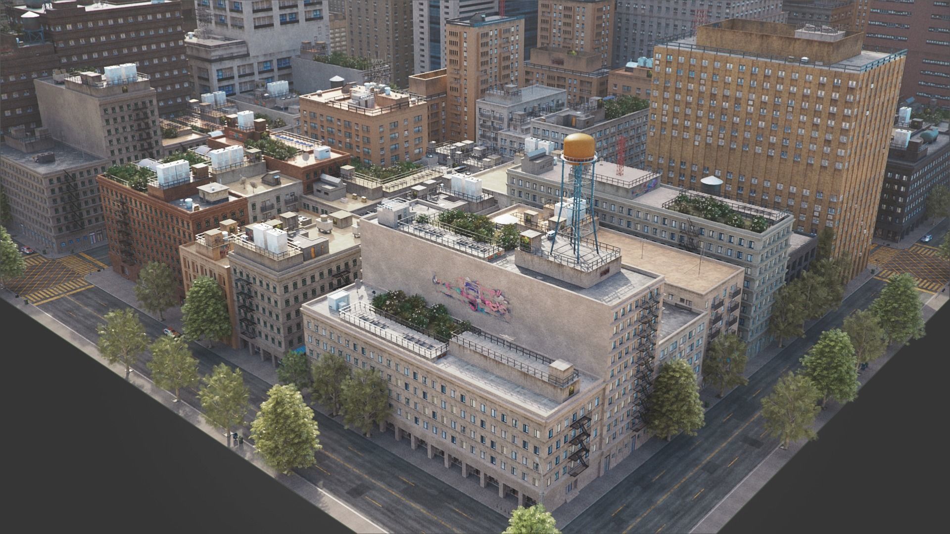 Realistic City S2 MAYA Low-poly 3D model_19