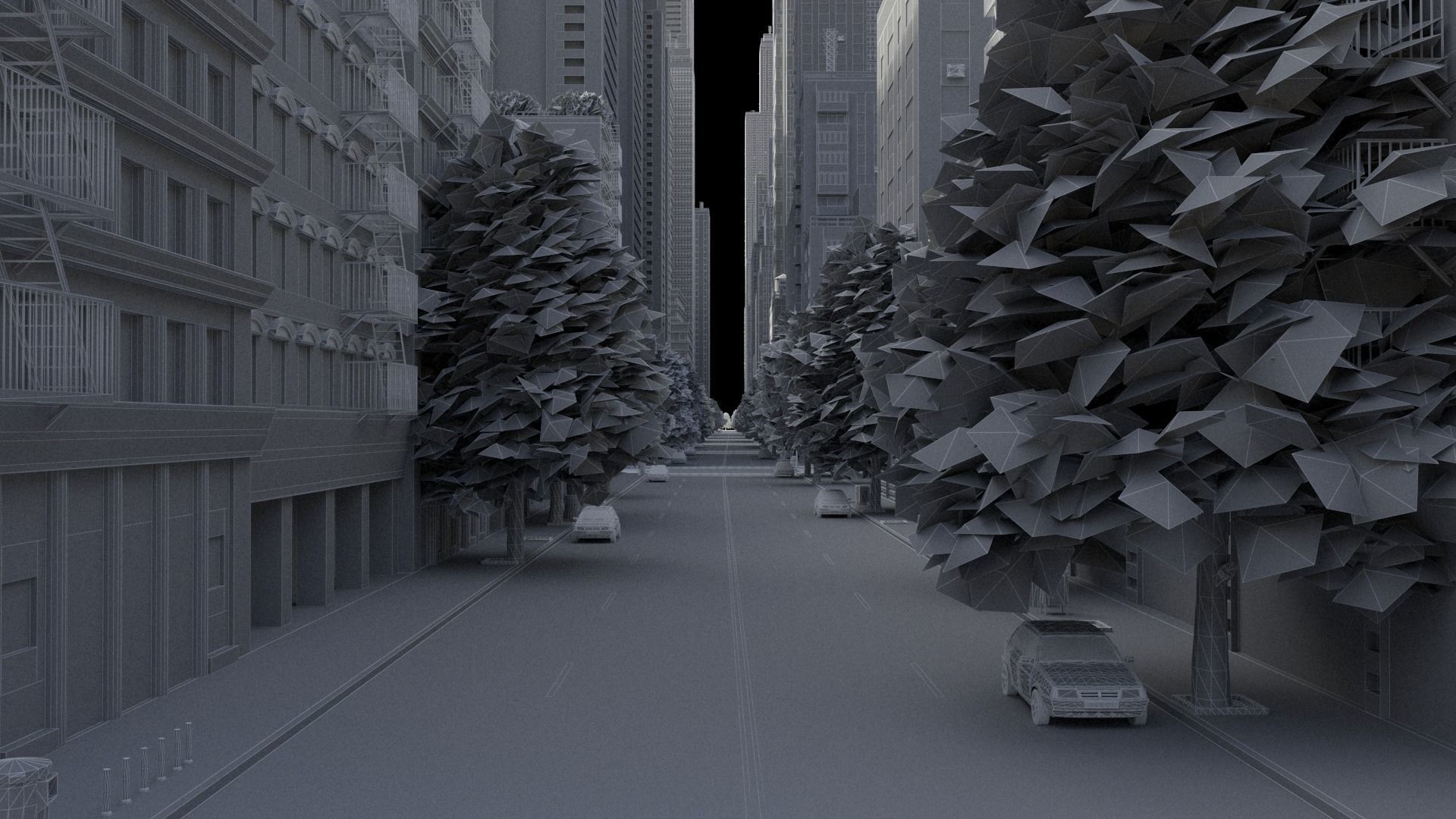 Realistic City S2 MAYA Low-poly 3D model_48