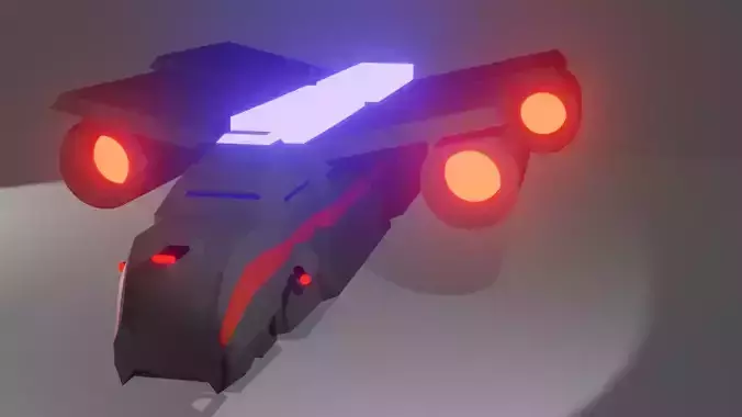 Military spacecraft Low-poly 3D model