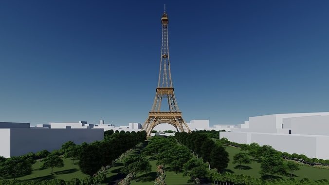 Effiel Tower - France - Paris The City of Love  Low-poly 3D model
