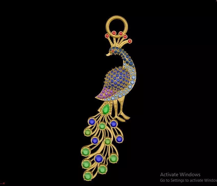 Peacock Pendant 3D print model