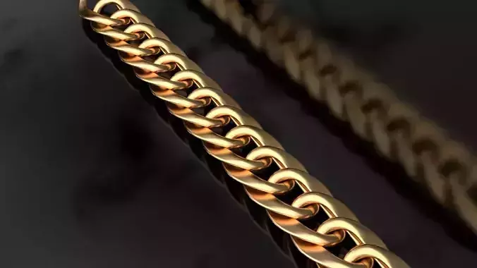 Chain link cuban chain HALF HALLOW