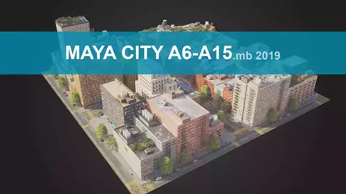 Realistic City District A6-A15 MAYA