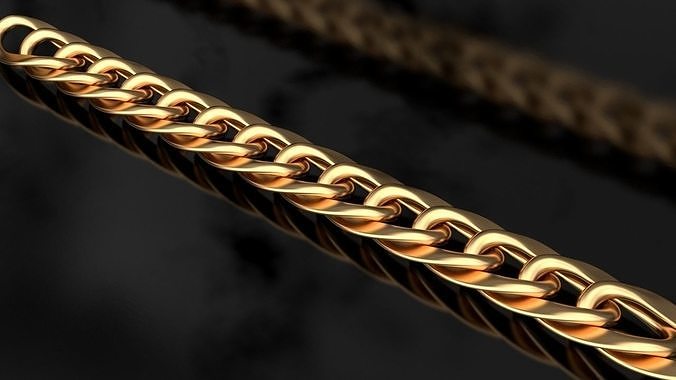 Chain link cuban chain HALF HALLOW 3D print model