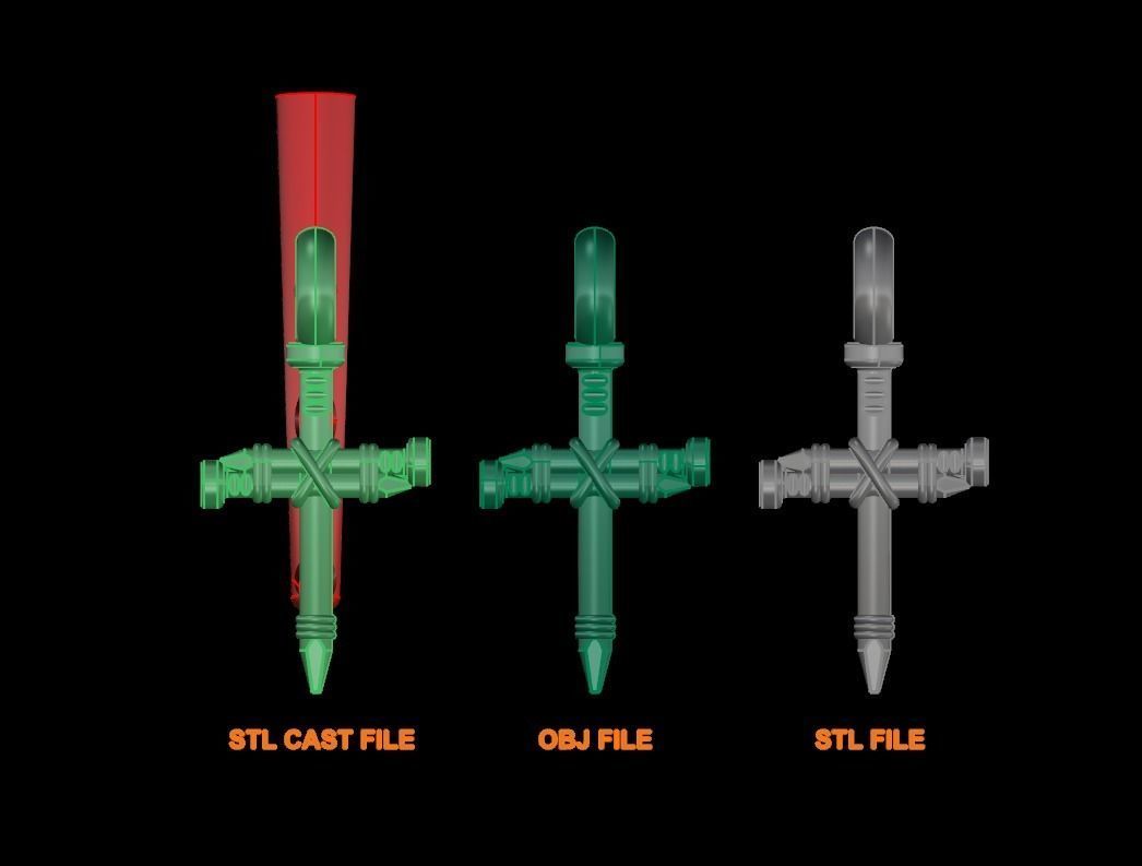 Dainty Rustic style Nail Cross Pendant Small Size 3D print model_6