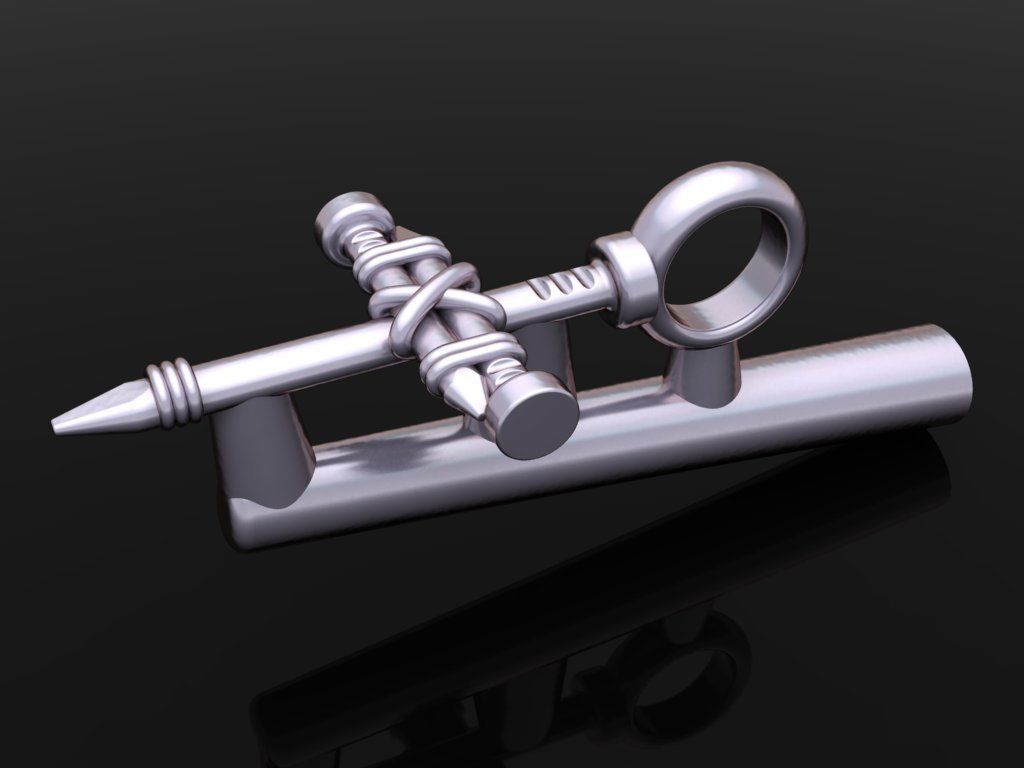 Dainty Rustic style Nail Cross Pendant Small Size 3D print model_5