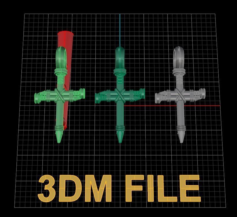 Dainty Rustic style Nail Cross Pendant Small Size 3D print model_7