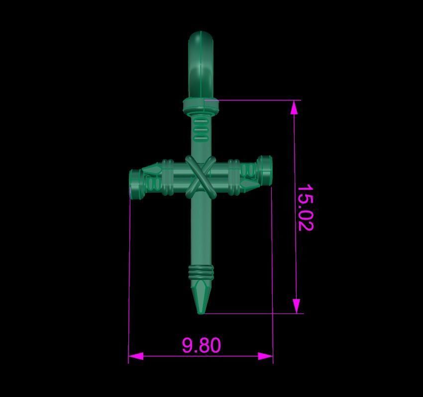 Dainty Rustic style Nail Cross Pendant Small Size 3D print model_10