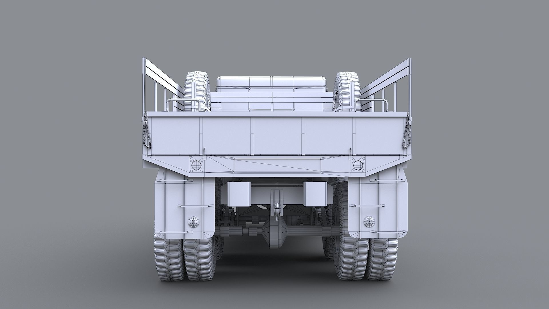 Cargo Truck US White 666 Low-poly 3D model_15