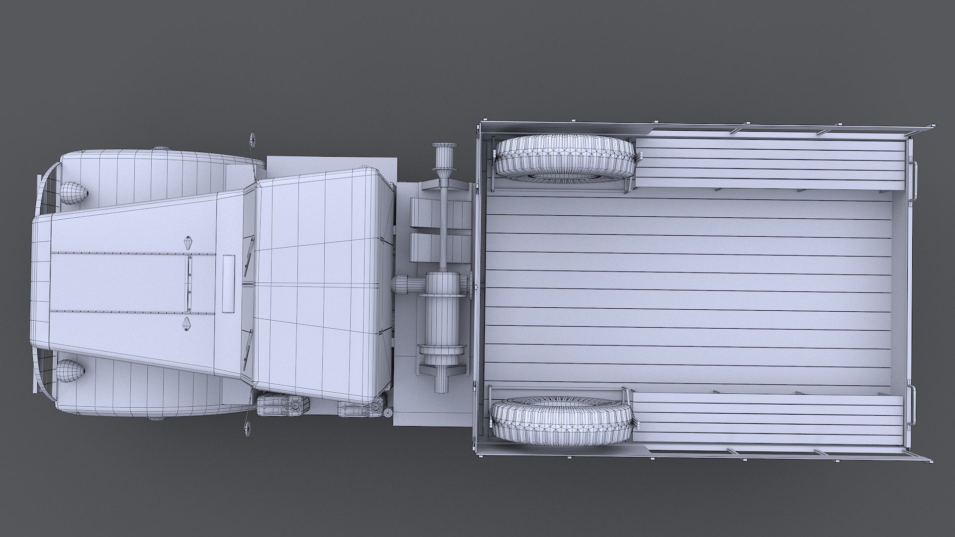 Cargo Truck US White 666 Low-poly 3D model_17