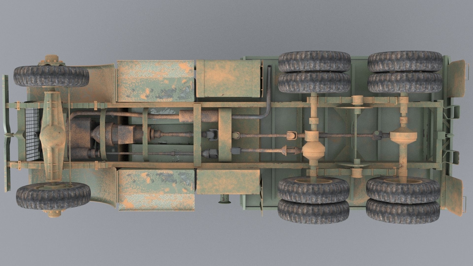 Cargo Truck US White 666 Low-poly 3D model_13