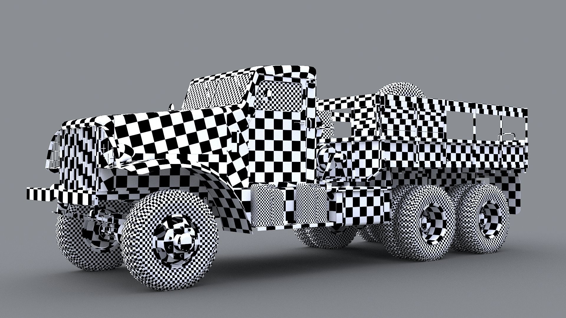 Cargo Truck US White 666 Low-poly 3D model_18