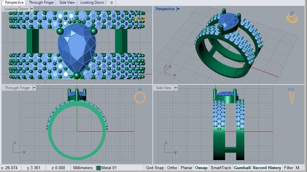 women ring 3D print model_5