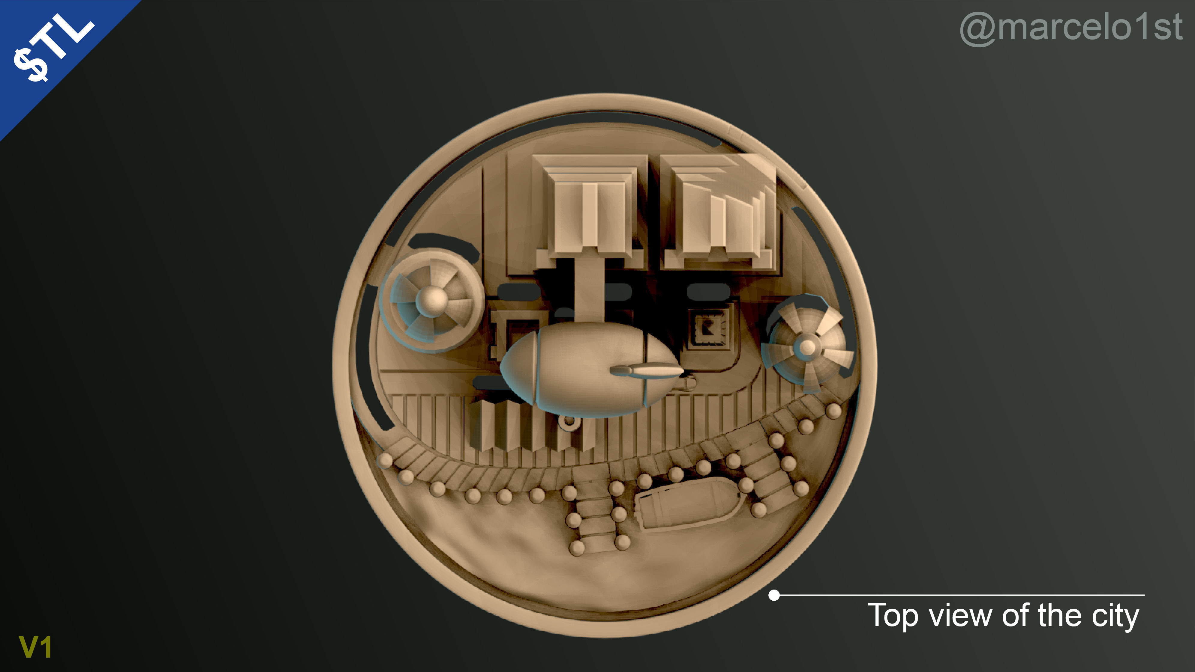 Batman City - Table Lamp 3D print model_17