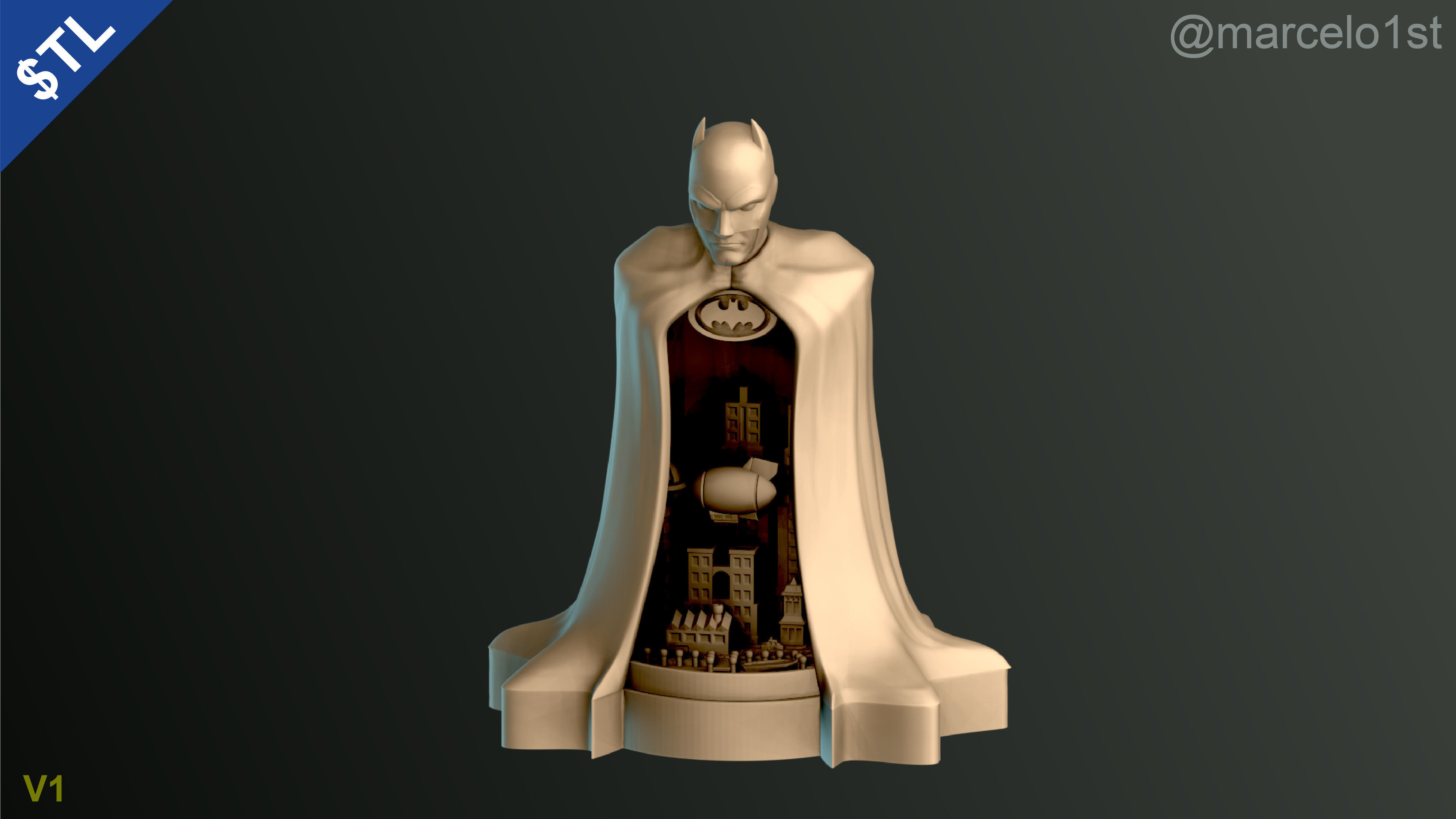 Batman City - Table Lamp 3D print model_10