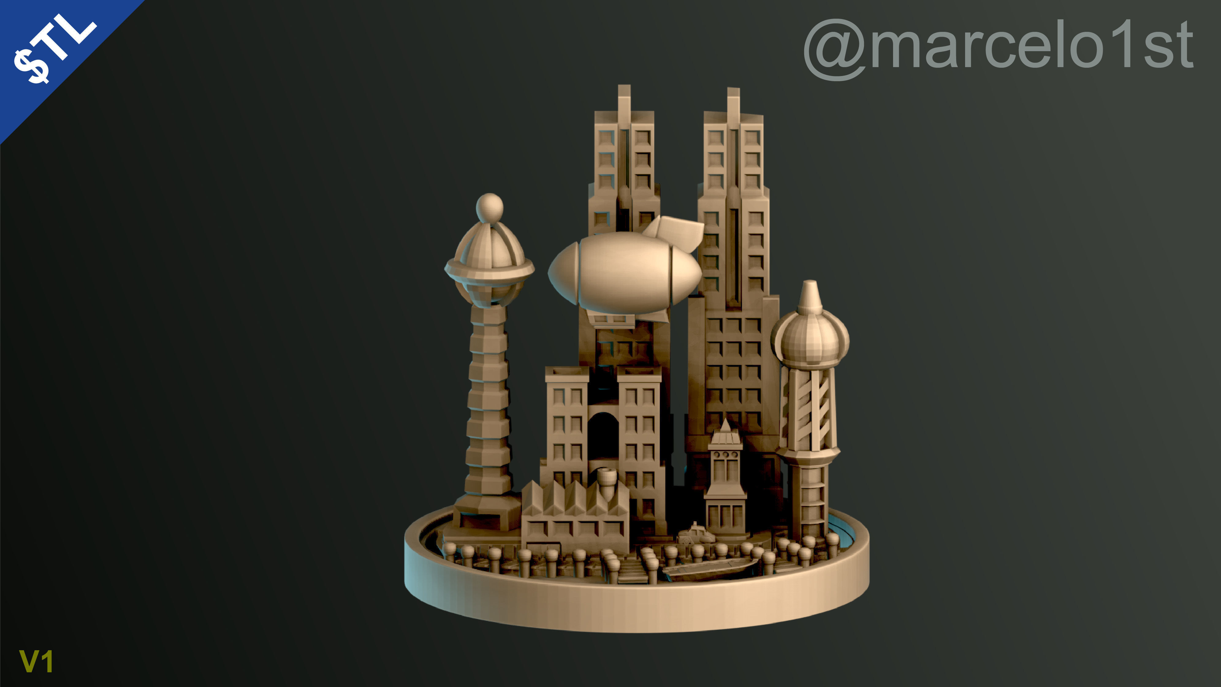 Batman City - Table Lamp 3D print model_14