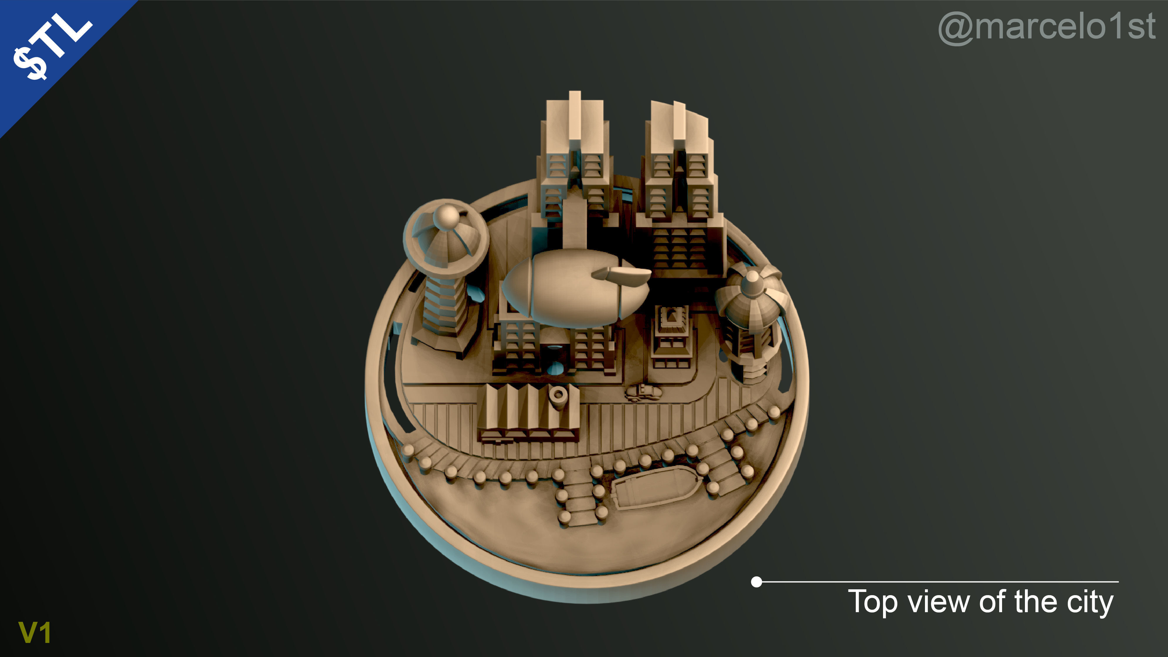 Batman City - Table Lamp 3D print model_16