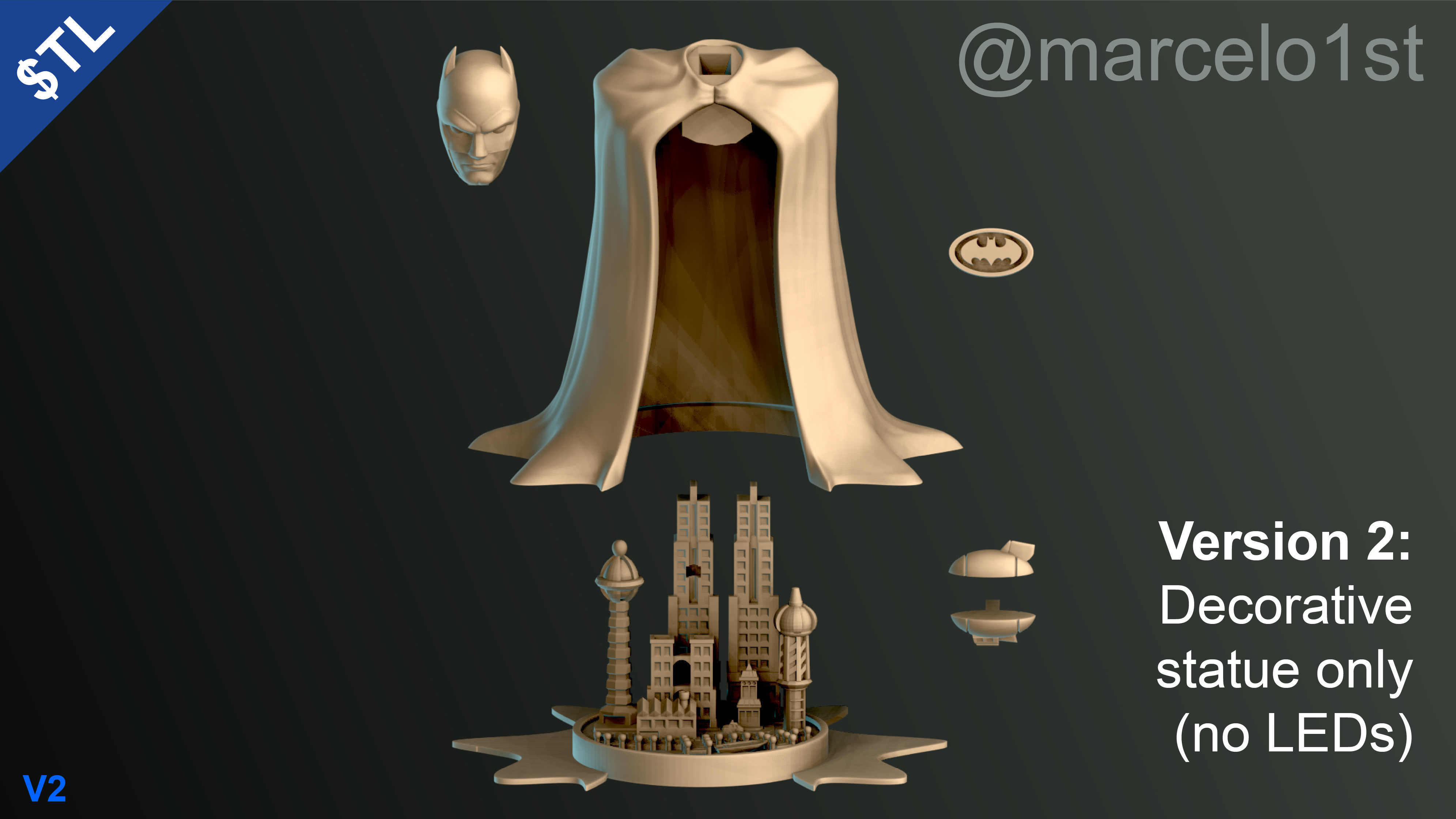Batman City - Table Lamp 3D print model_21