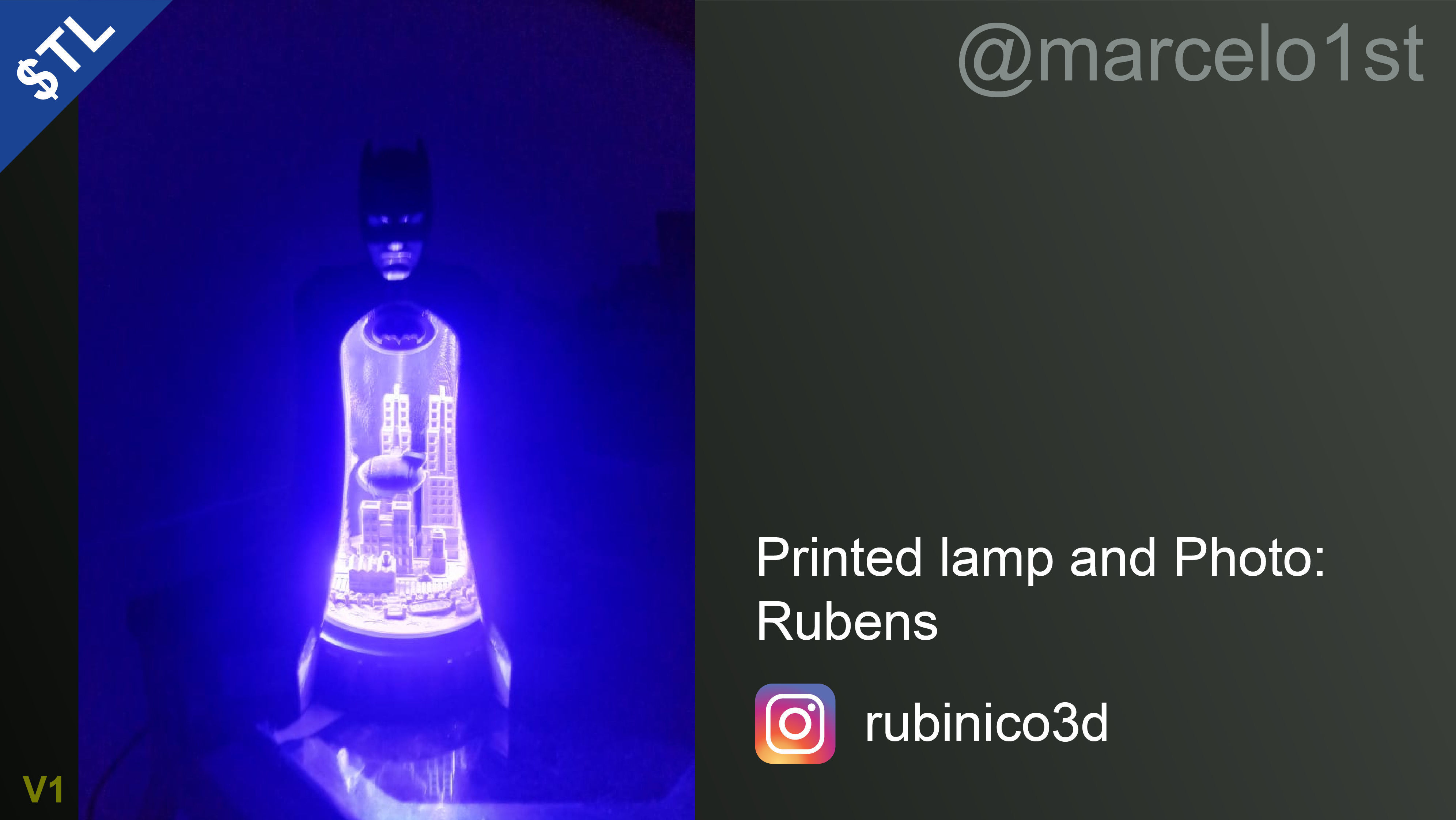 Batman City - Table Lamp 3D print model_19