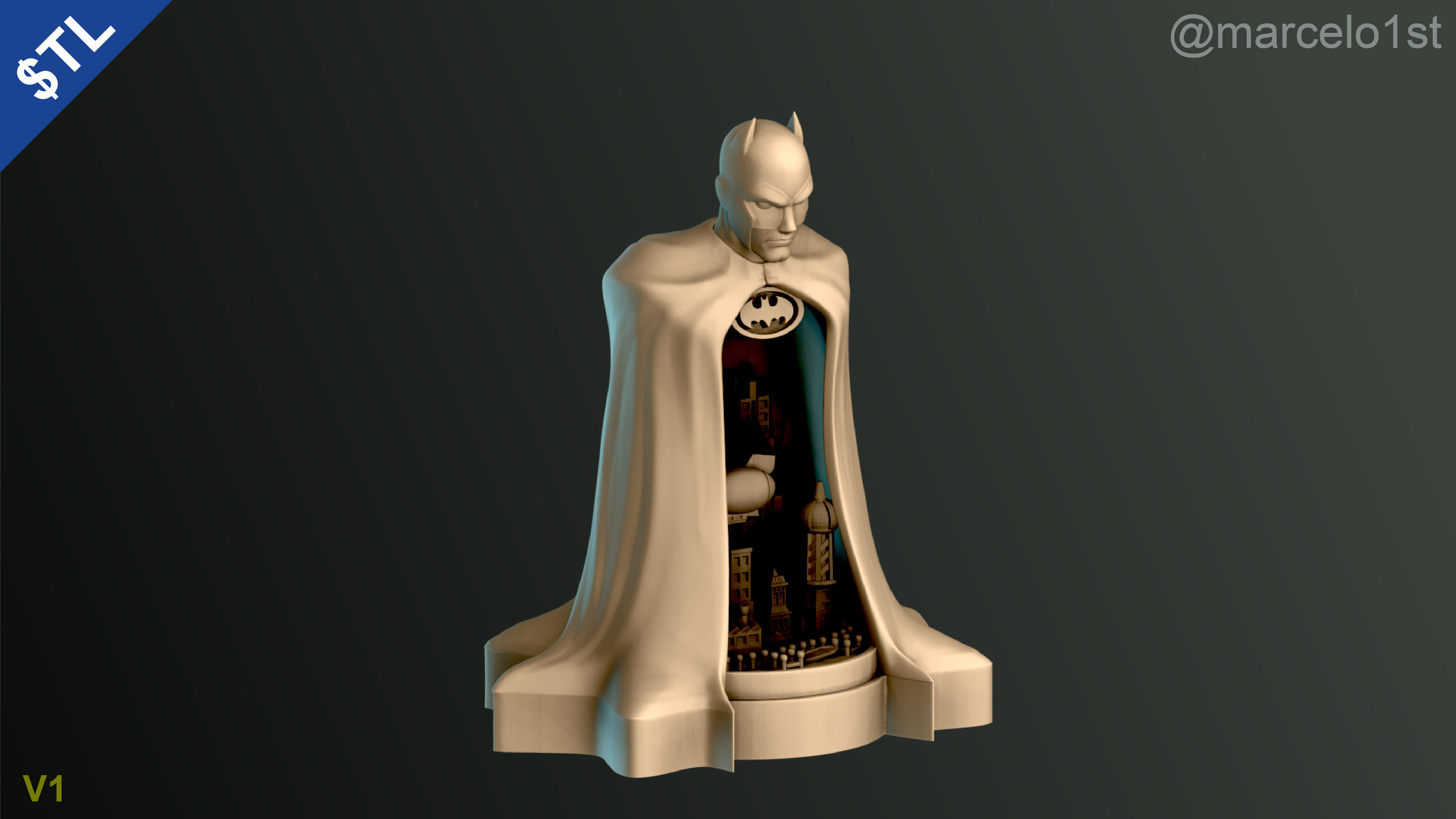 Batman City - Table Lamp 3D print model_1