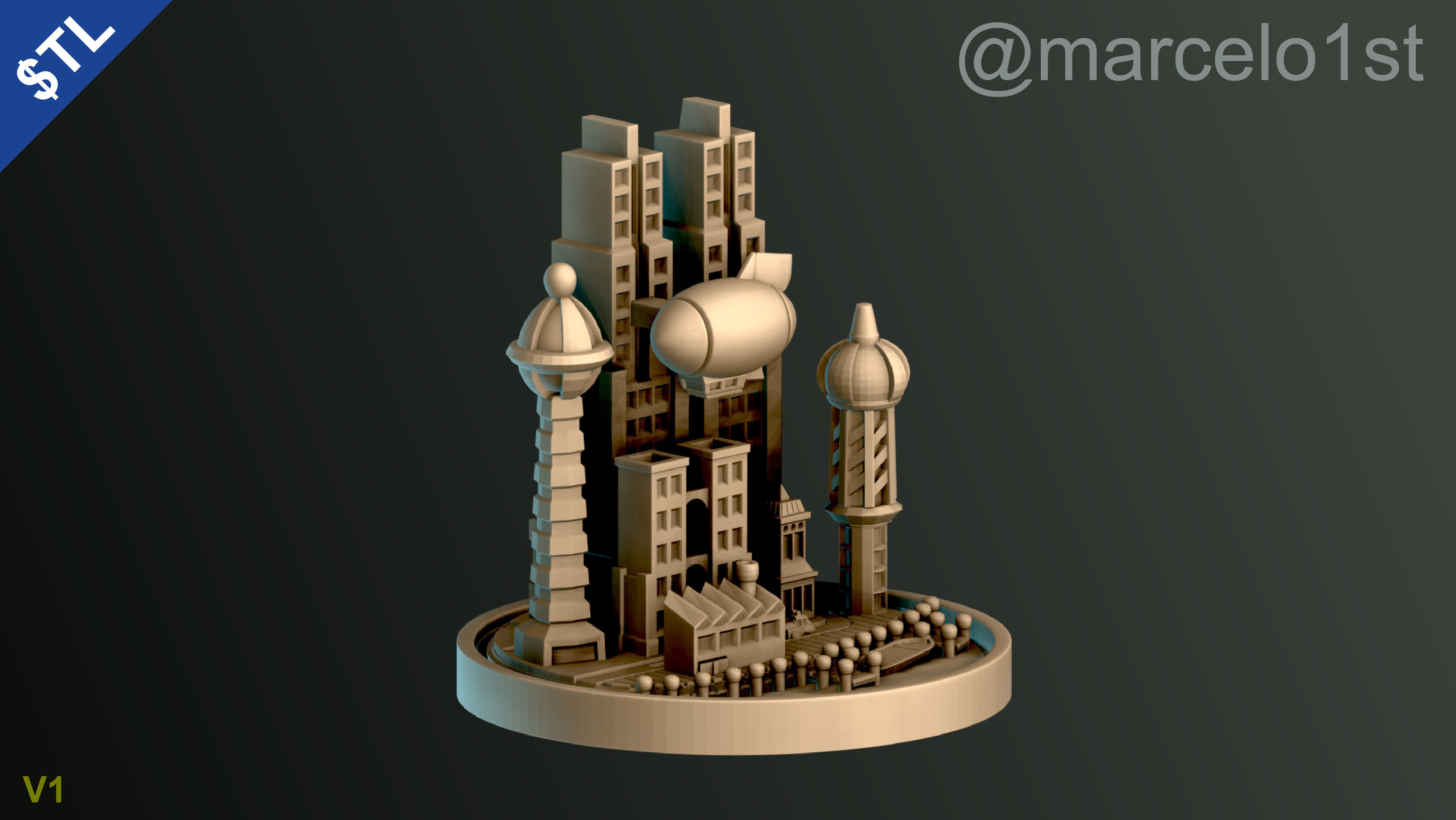 Batman City - Table Lamp 3D print model_15