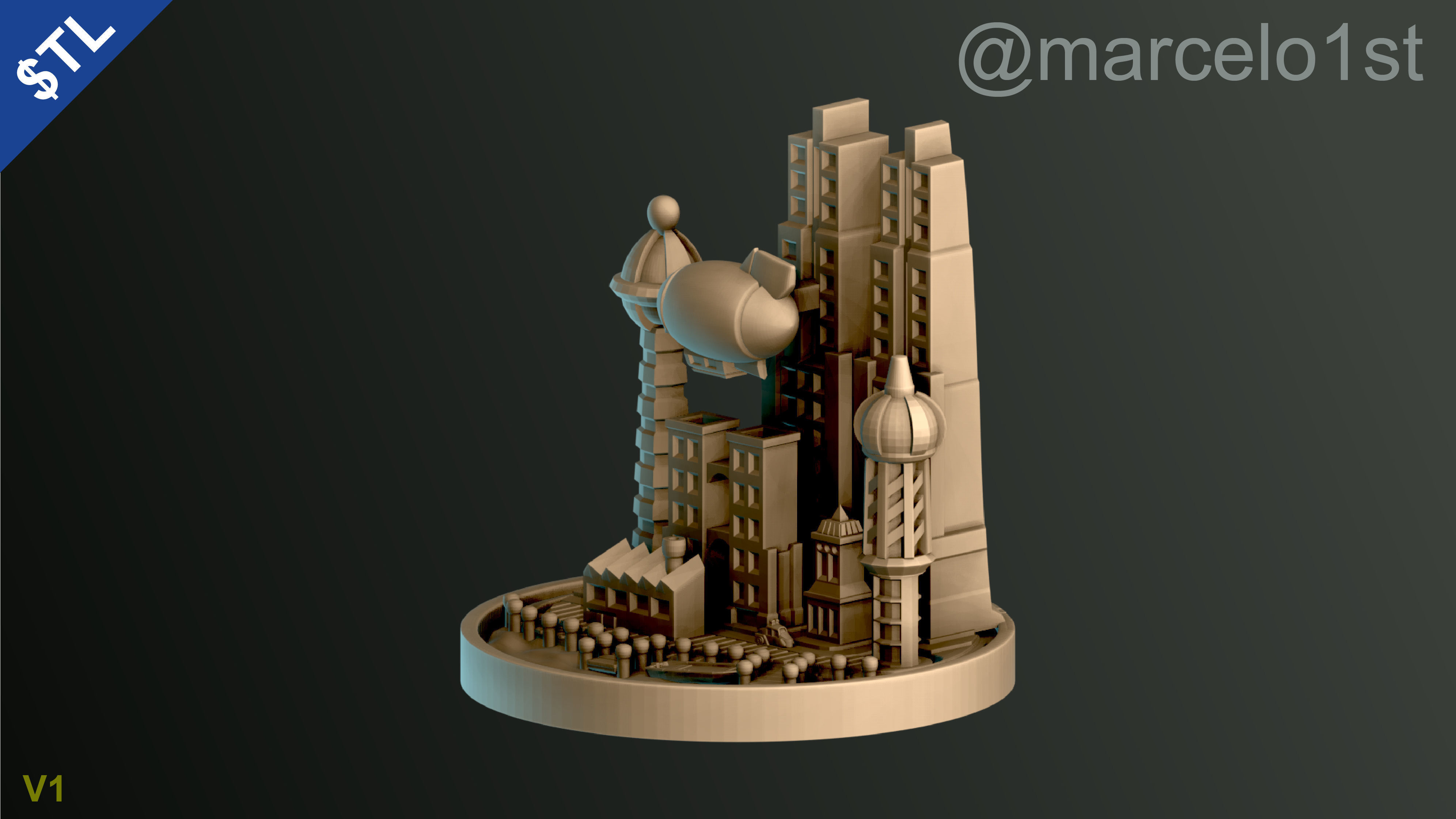 Batman City - Table Lamp 3D print model_13