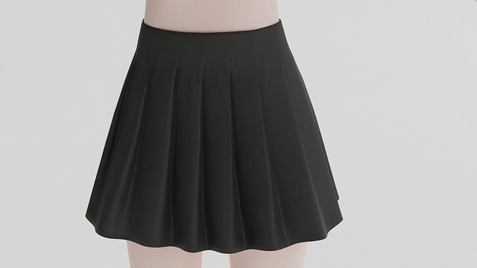 Skirt short pleated Low-poly 3D model