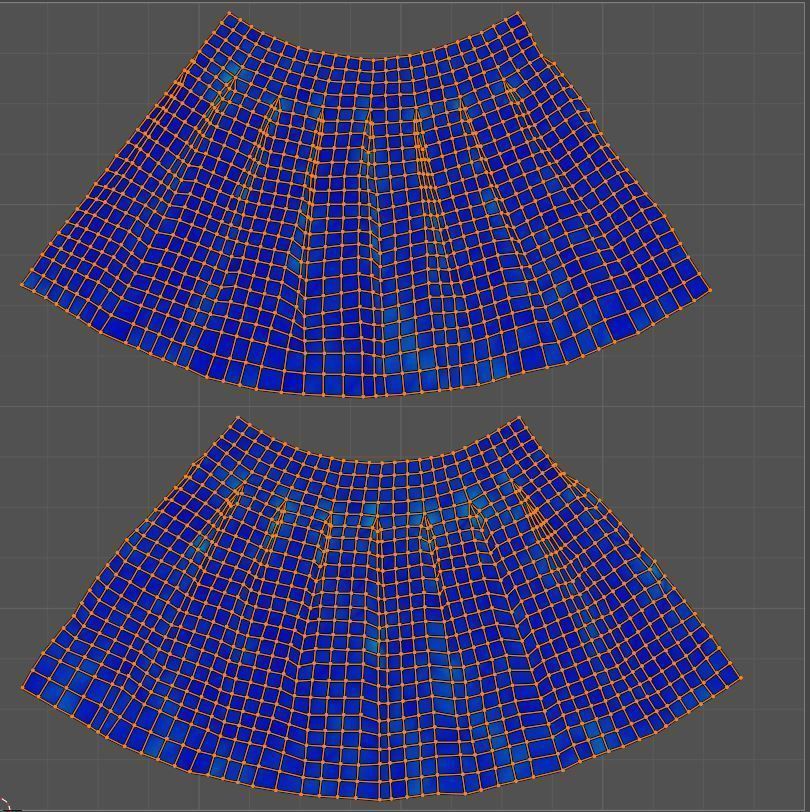 Skirt short pleated Low-poly 3D model_6