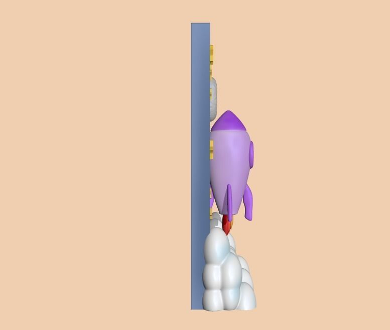 Cute Rocket Scenery 3D print model_1