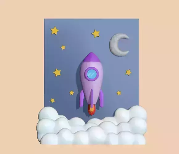 Cute Rocket Scenery 