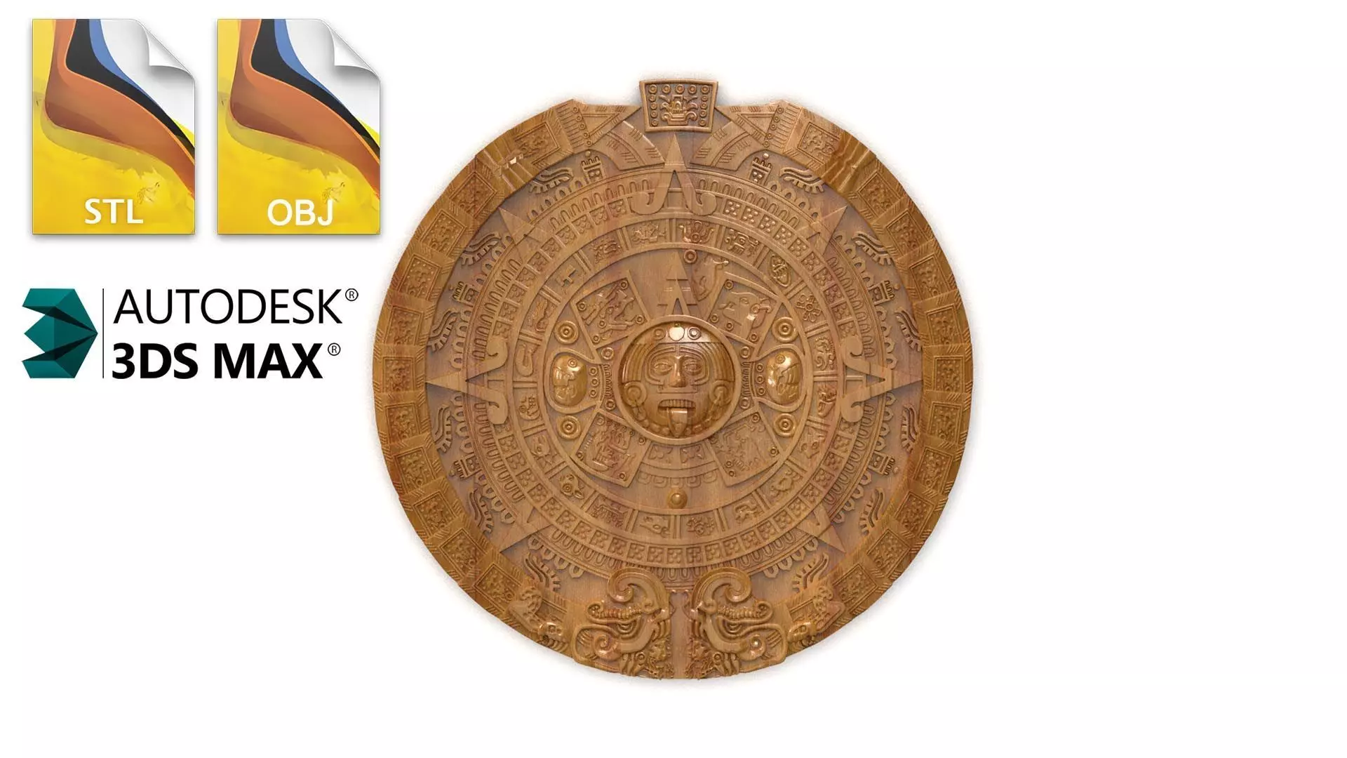 Mayan calendar 3d model for cnc 3dprint 3D model