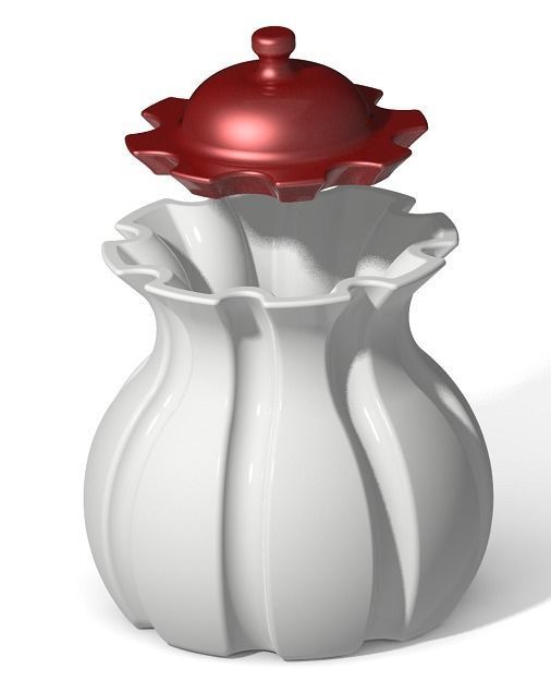 Stylish Ceramic Jar 3D print model_1
