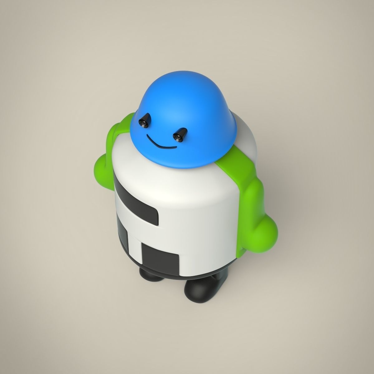 Robot with helmet 3D model_7