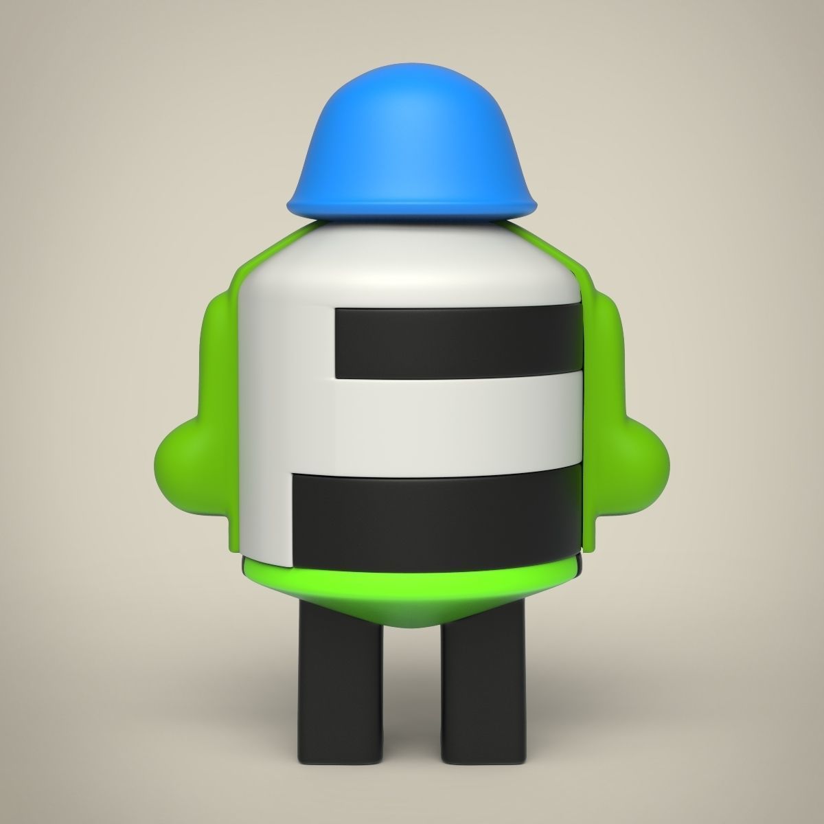 Robot with helmet 3D model_4