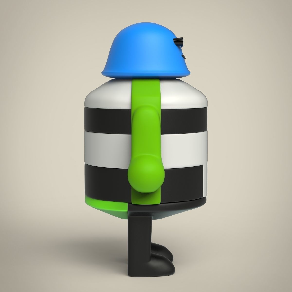 Robot with helmet 3D model_3