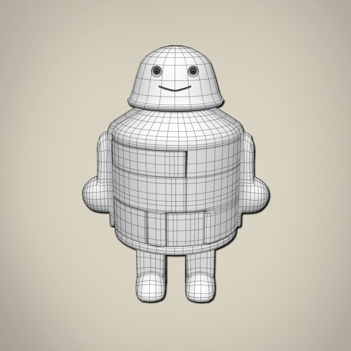 Robot with helmet 3D model_8