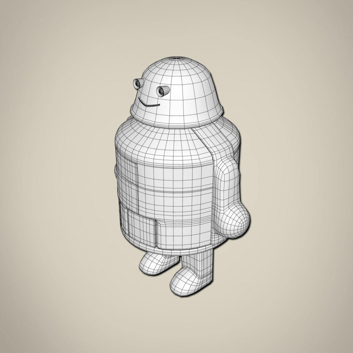 Robot with helmet 3D model_9