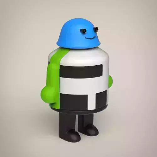 Robot with helmet