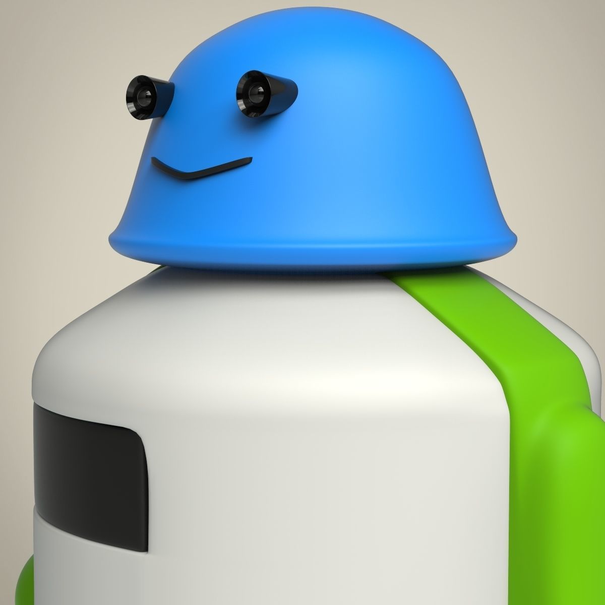 Robot with helmet 3D model_5