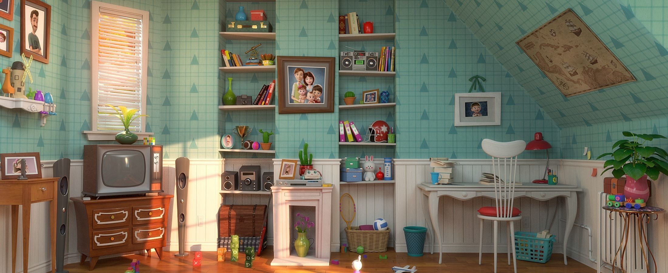 Cartoon Corridor Bedroom V2 3D model_3