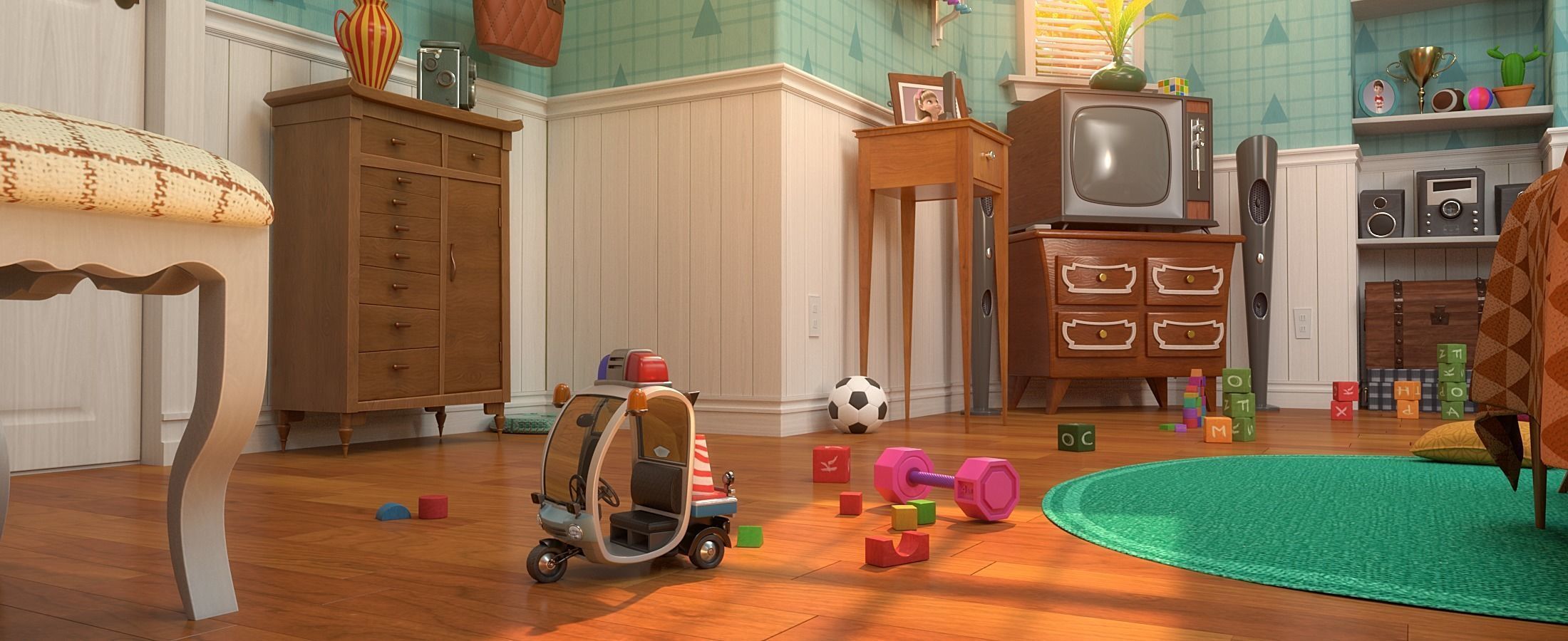 Cartoon Corridor Bedroom V2 3D model_5