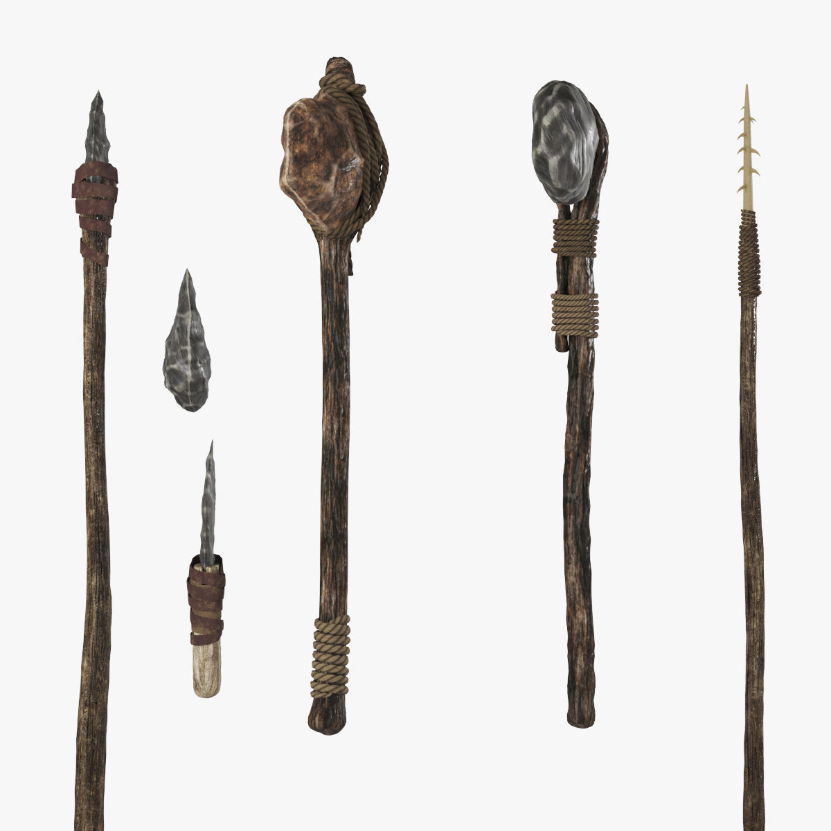 Stone age set 3D model_1