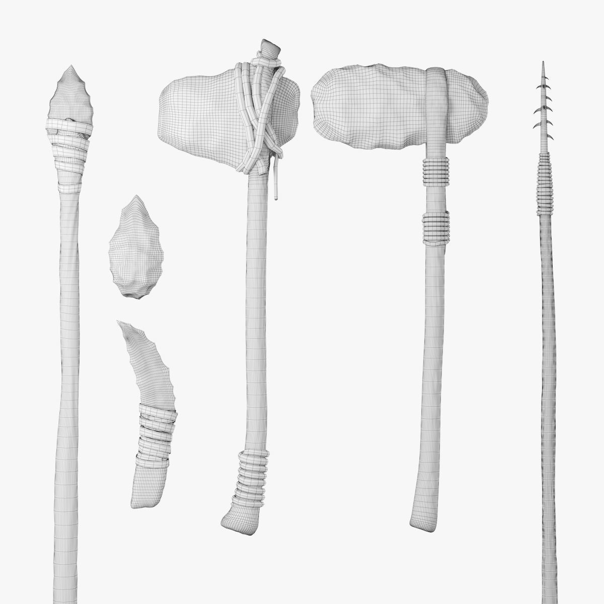 Stone age set 3D model_16
