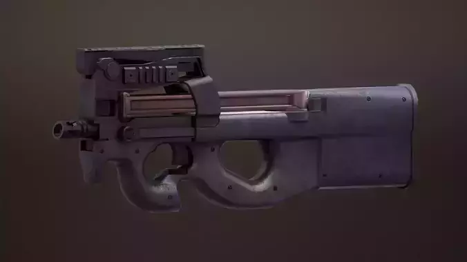FN P90 Rigged PBR Low-poly 3D model