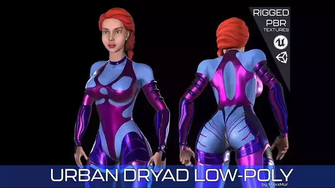Urban Dryad Low-Poly Game Ready 3D model