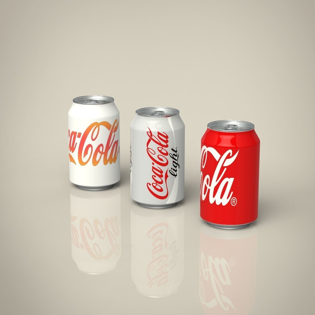 Coca cola can set 3D model_1