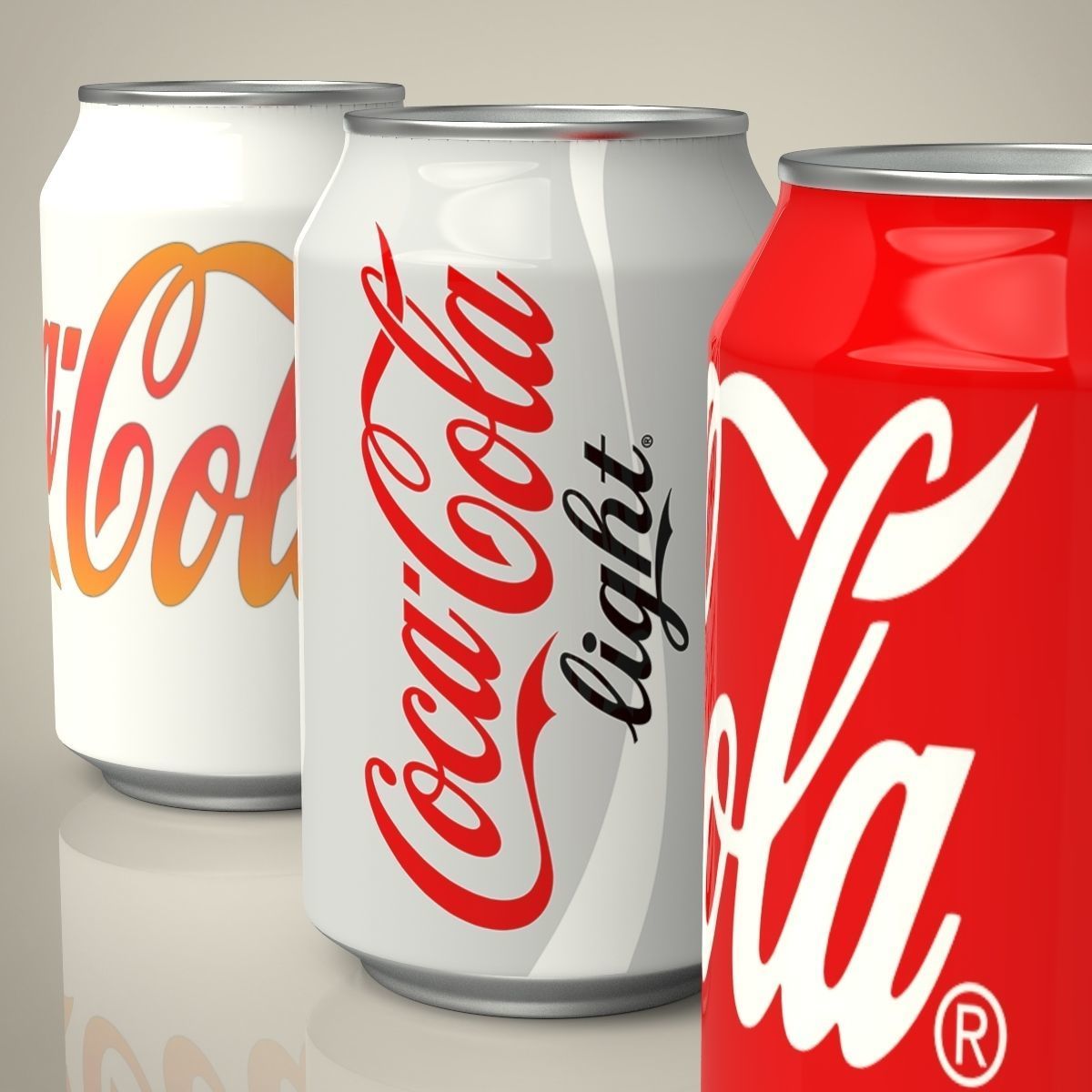 Coca cola can set 3D model_2