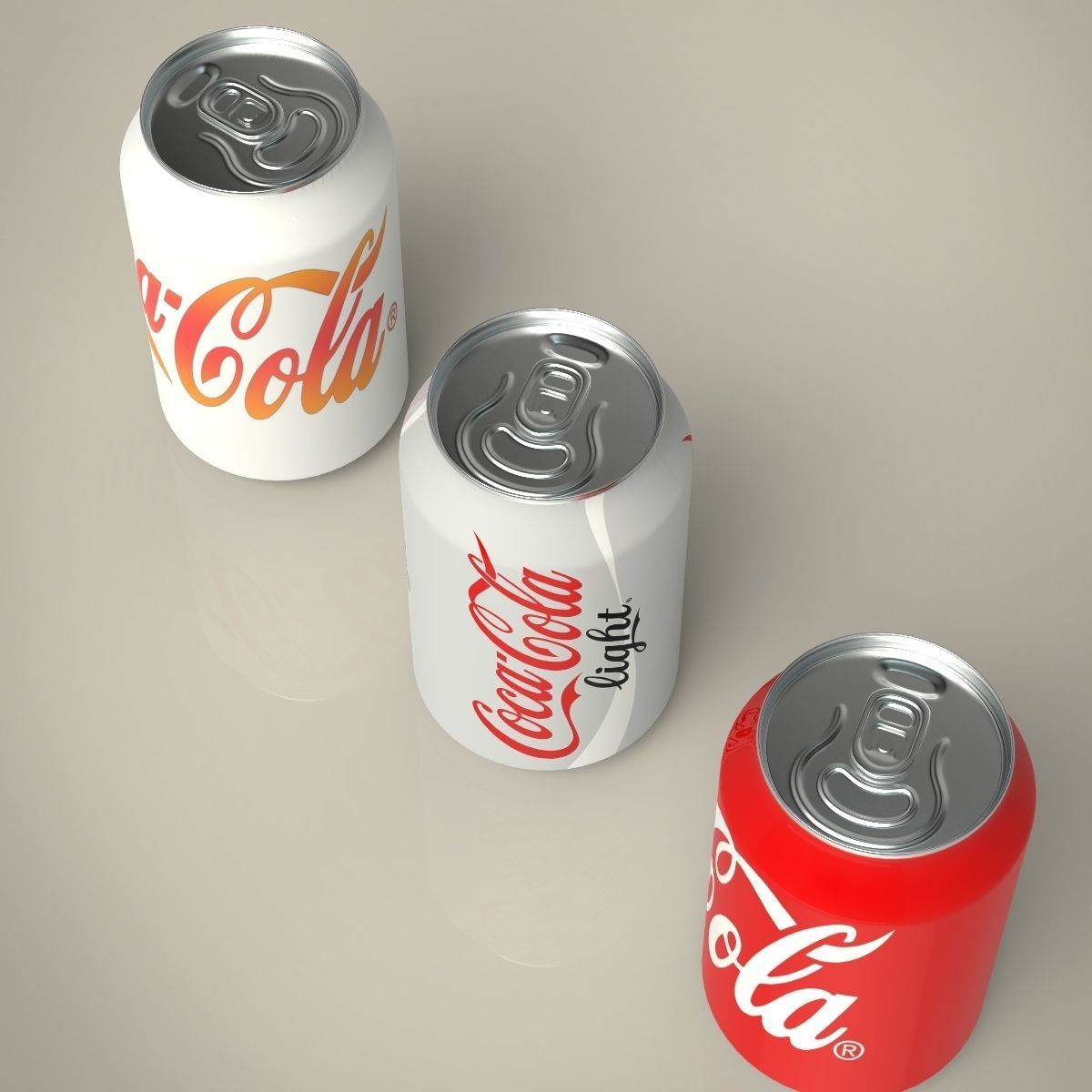 Coca cola can set 3D model_3