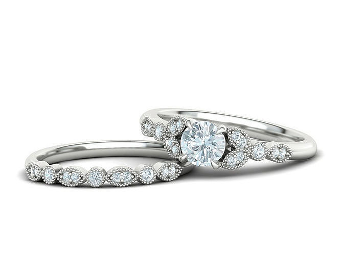 Vintage Style Bridal Set Classic Wedding Set  3D Model Collection